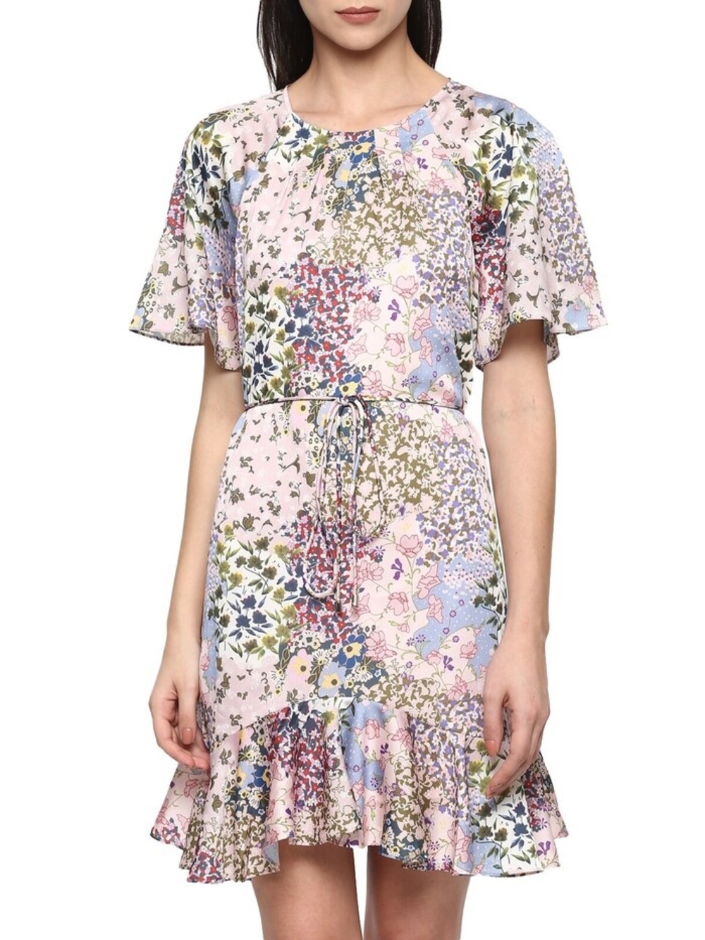 TED BAKER floral flowy dress patchwork beautiful 1 small